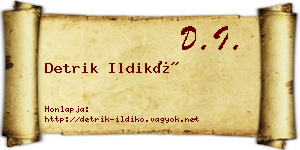 Detrik Ildikó névjegykártya
